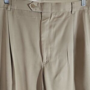 Palm Beach Reflex Classic Tan  Men's Dress Pants 44R Pleated Cuffed